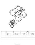 I like butterflies Worksheet