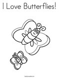 I Love Butterflies! Coloring Page