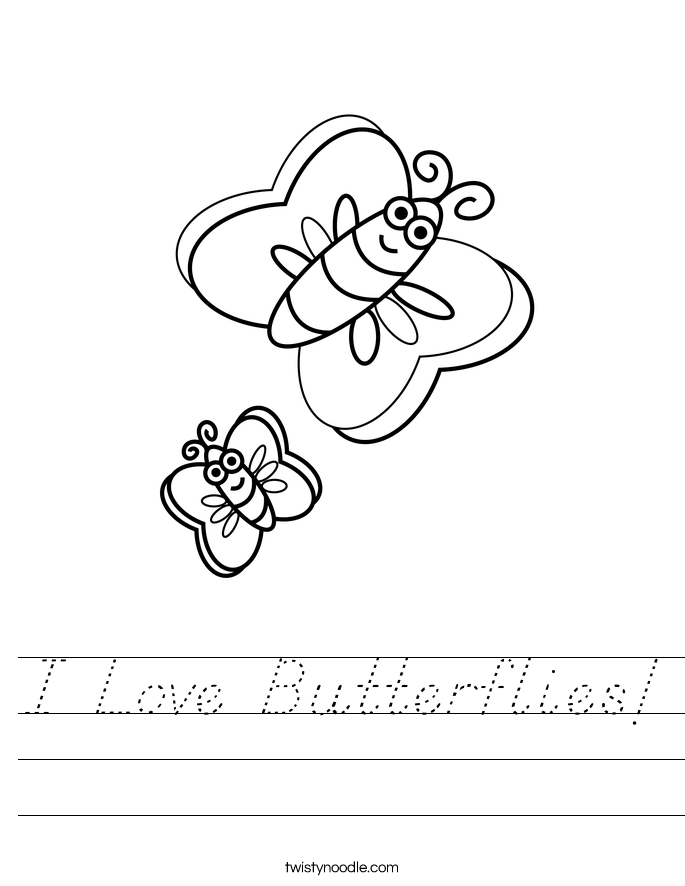 I Love Butterflies! Worksheet