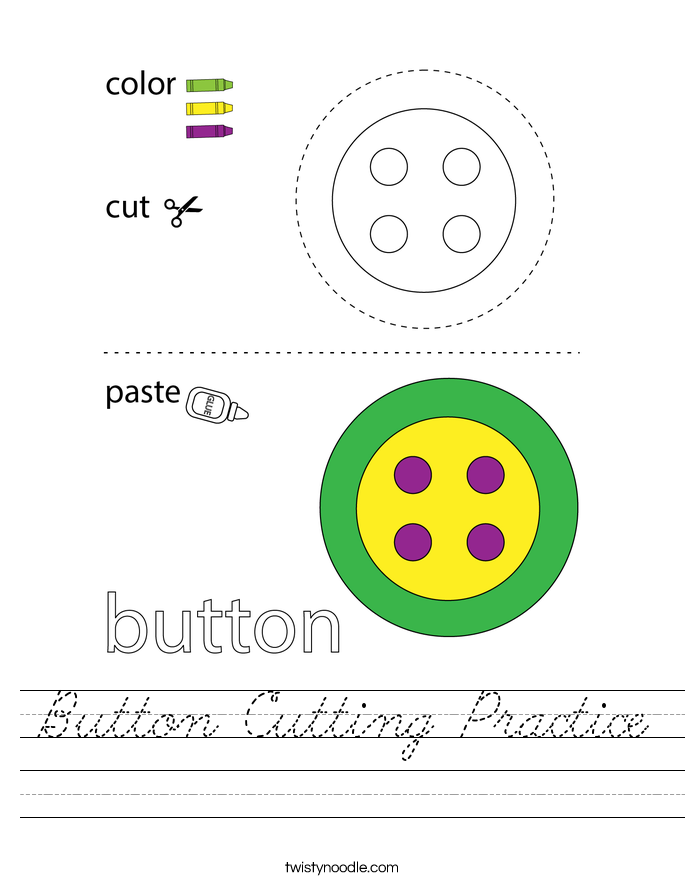 Button Cutting Practice Worksheet
