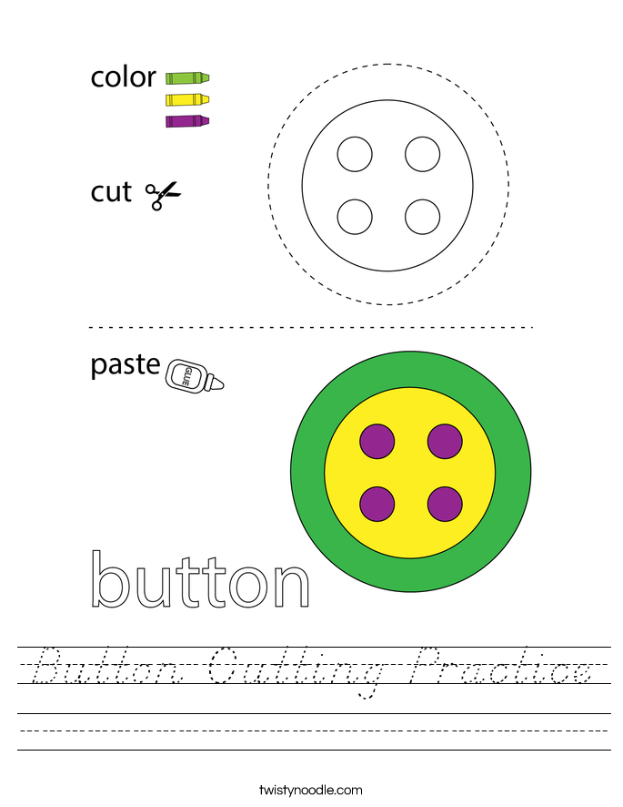 Button Cutting Practice Worksheet