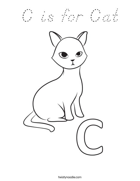 C Cat Coloring Page