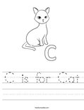 C is for Cat Worksheet