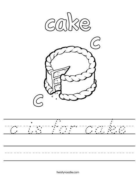 c is for cake Worksheet