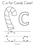 C is for Candy Cane! Coloring Page