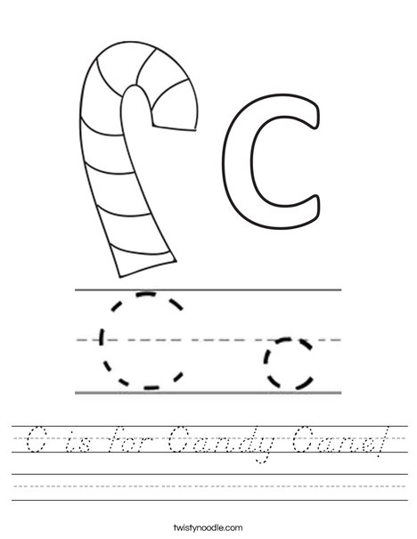 C is for Candy Cane! Worksheet
