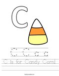 C is for Candy Corn! Worksheet