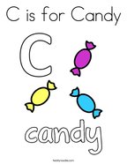 C is for Candy Coloring Page