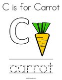 C is for Carrot Coloring Page