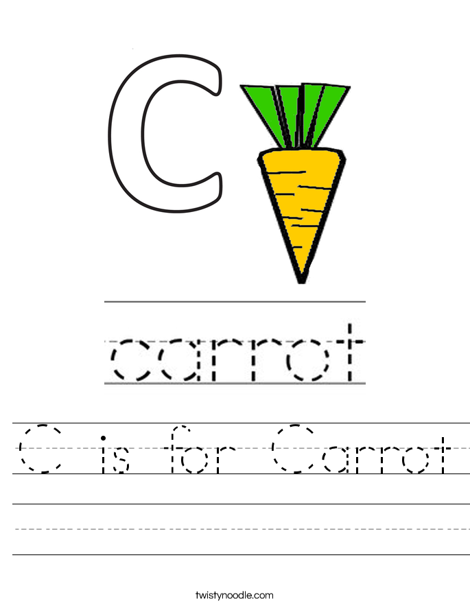 C is for Carrot Worksheet