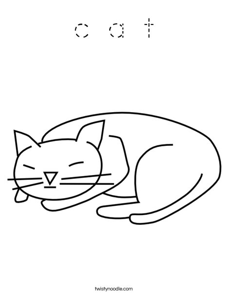 C is for Cat Coloring Page