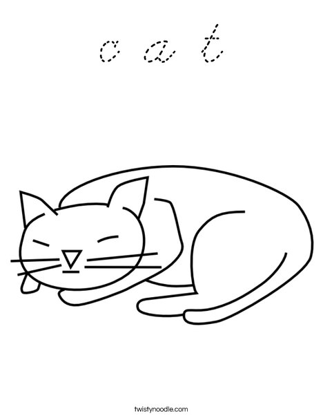 C is for Cat Coloring Page