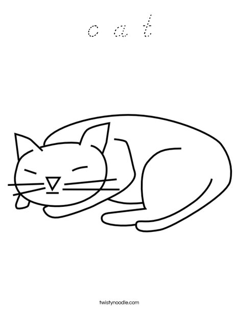 C is for Cat Coloring Page