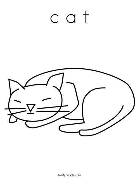 C is for Cat Coloring Page