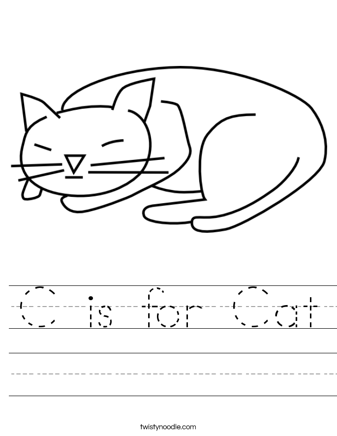 C is for Cat Worksheet - Twisty Noodle