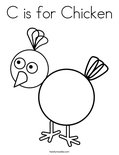 C is for Chicken Coloring Page