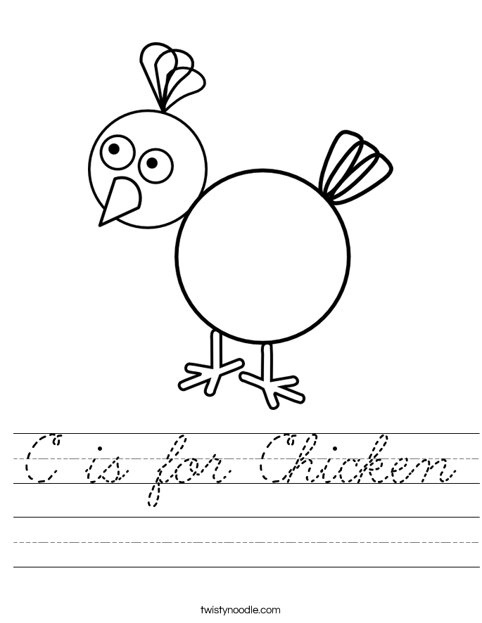 C is for Chicken Worksheet