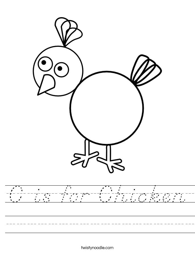 C is for Chicken Worksheet