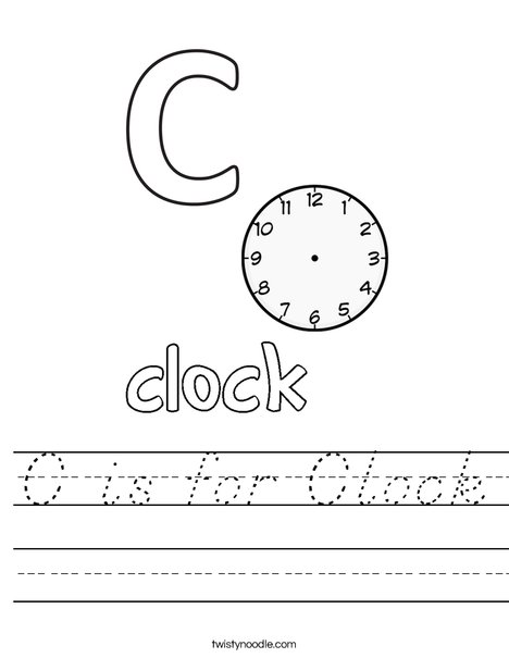 C is for Clock Worksheet