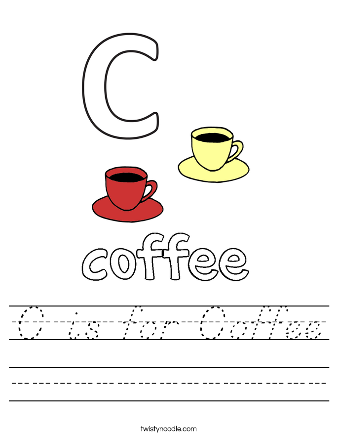 C is for Coffee Worksheet