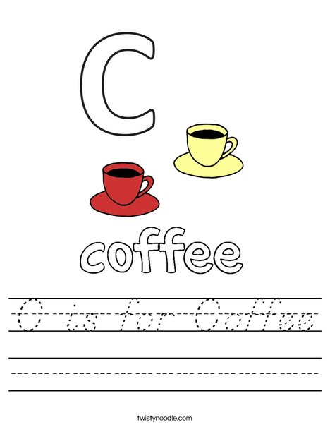 C is for Coffee Worksheet