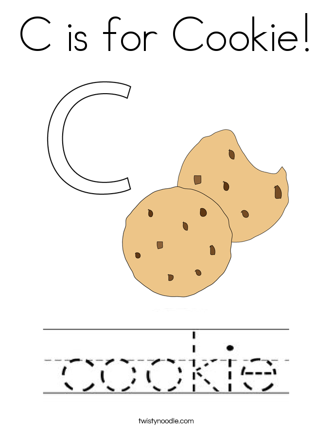 C is for Cookie Coloring Page - Twisty Noodle