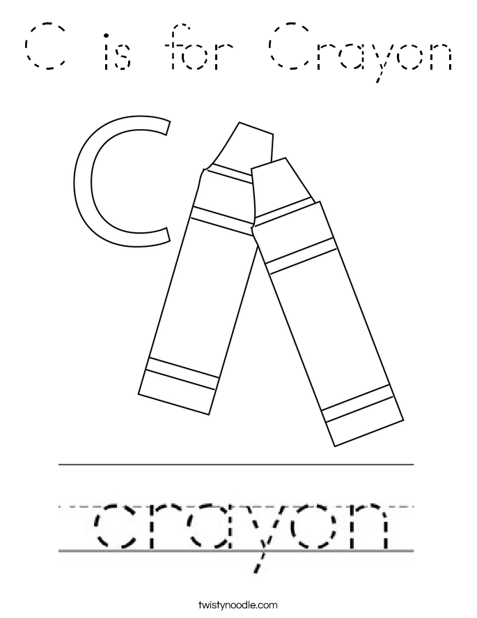 C is for Crayon Coloring Page