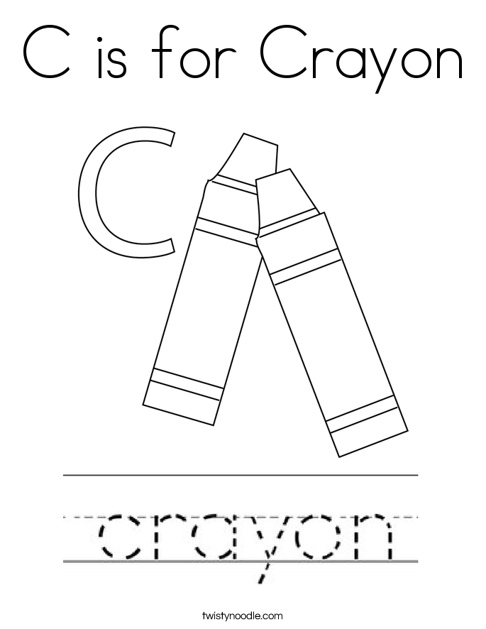 C is for Crayon Coloring Page