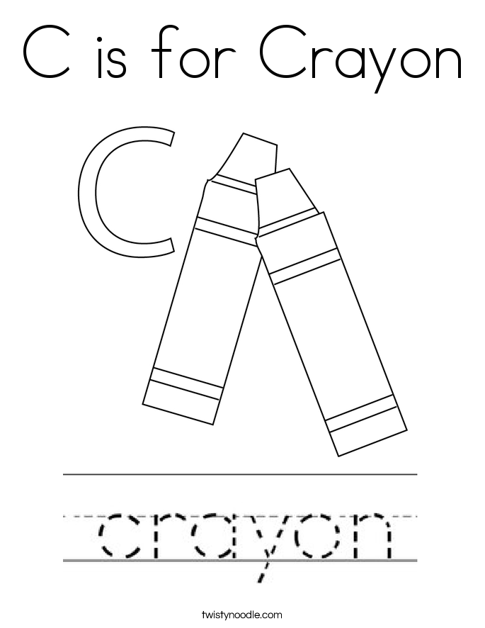 Download C is for Crayon Coloring Page - Twisty Noodle