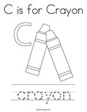 C is for Crayon Coloring Page