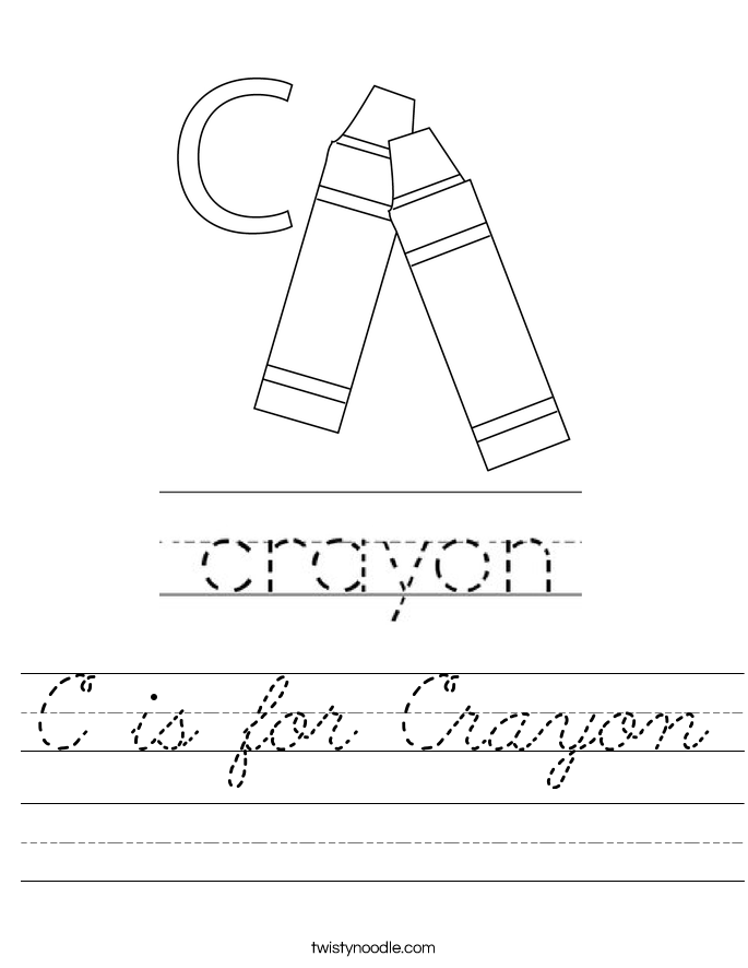 C is for Crayon Worksheet