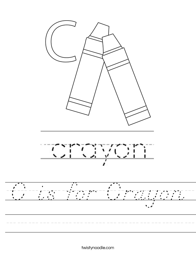 C is for Crayon Worksheet