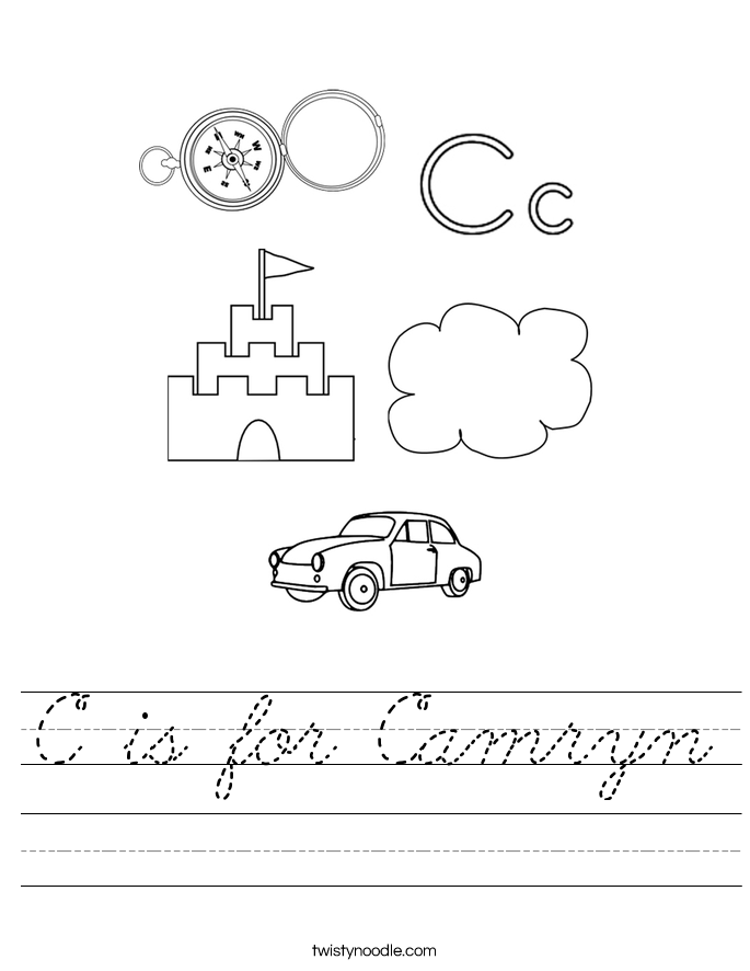 C is for Camryn Worksheet