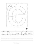 C Puzzle (b&w) Handwriting Sheet