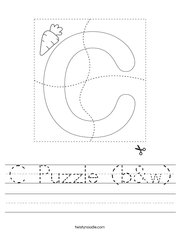 C Puzzle (b&w) Handwriting Sheet