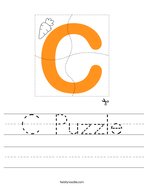 C Puzzle Handwriting Sheet