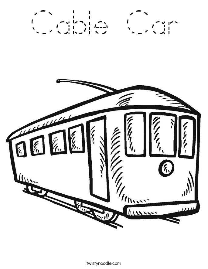 Cable Car Coloring Page