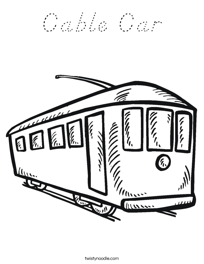 Cable Car Coloring Page