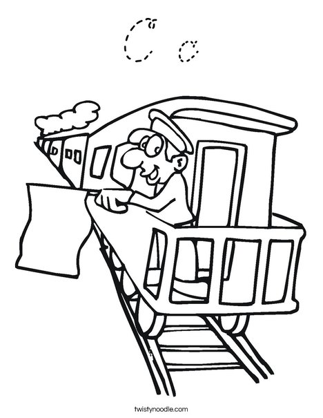 Caboose Coloring Page