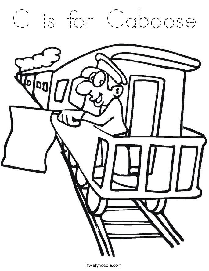 C is for Caboose Coloring Page