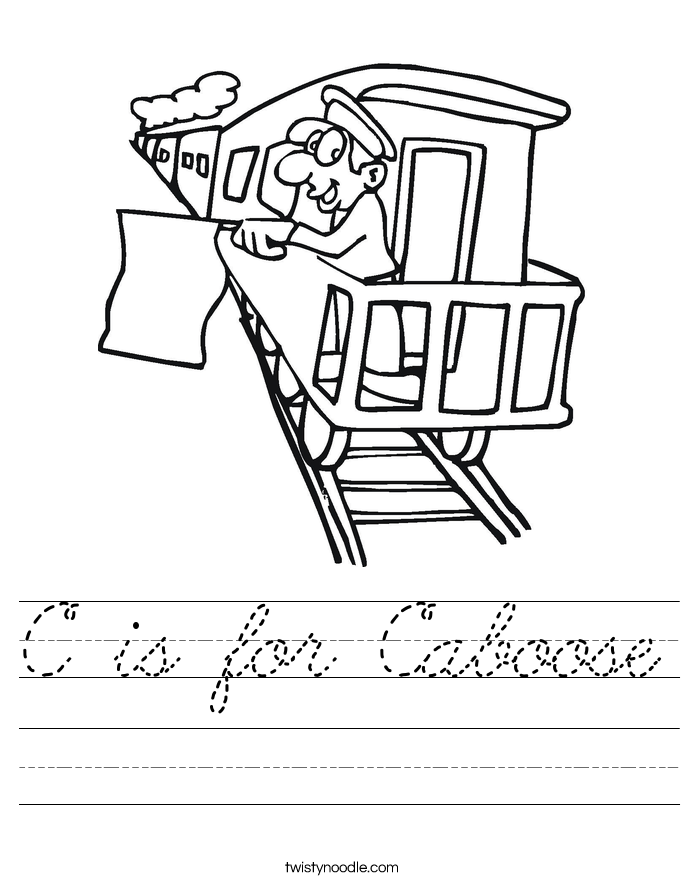 C is for Caboose Worksheet