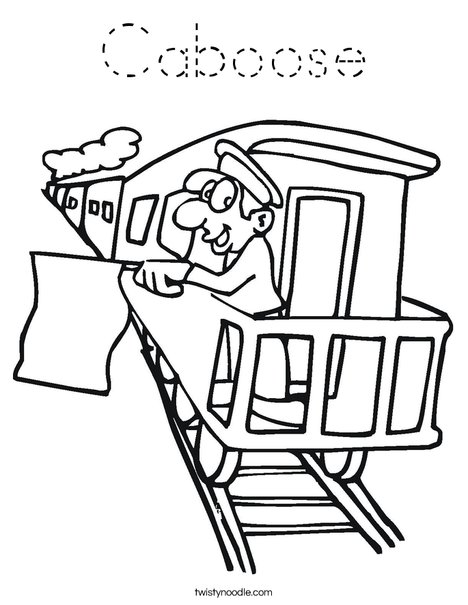 Caboose Coloring Page Tracing Twisty Noodle Caboose Coloring Page Tracing Twisty Noodle