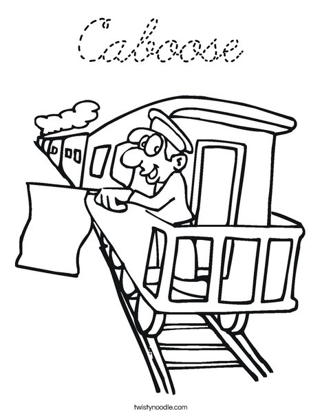Caboose Coloring Page