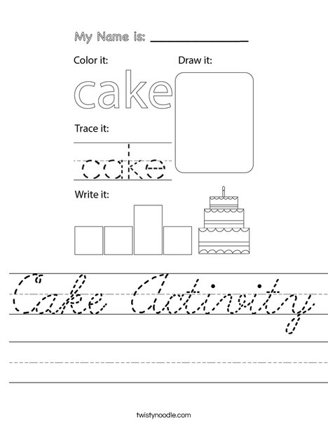 Cake Activity Worksheet
