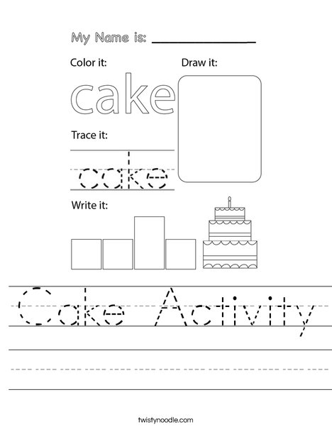 Cake Activity Worksheet