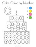 Cake Color by Number Coloring Page