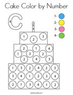 Cake Color by Number Coloring Page