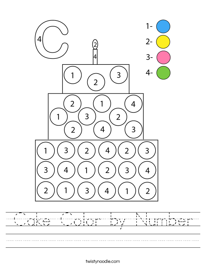 Cake Color by Number Worksheet
