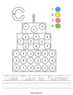 Cake Color by Number Handwriting Sheet