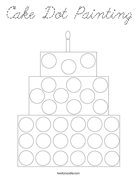 Cake Dot Painting Coloring Page